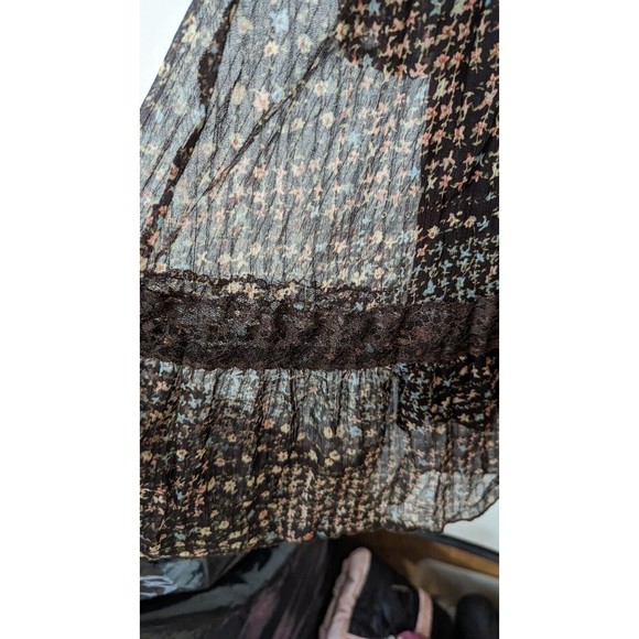 BLU PEPPER WOMEN'S BROWN FLORAL LACE DRESS LONG SLEEVE SZ SMALL - Picture 3 of 7
